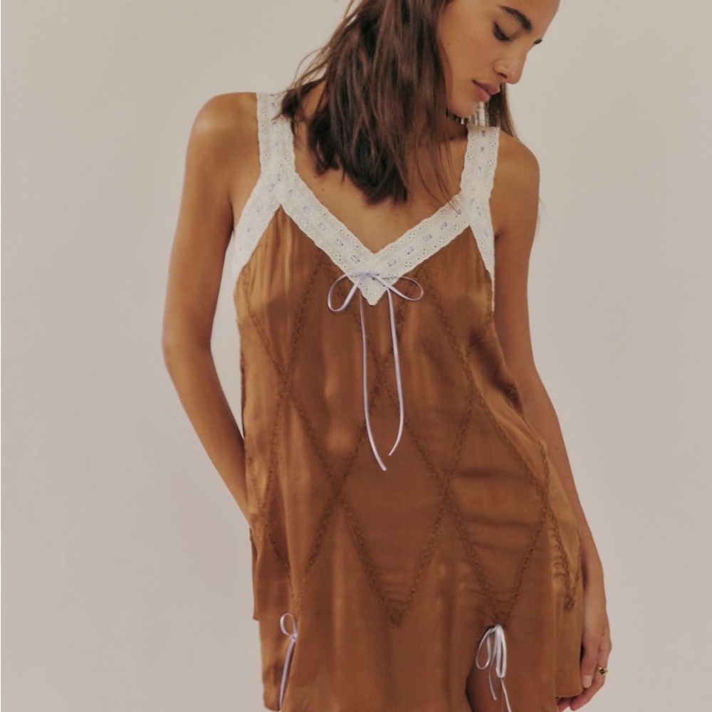 NWT Free People Locked in Love Tunic in Holiday Toffee Combo Size: Large